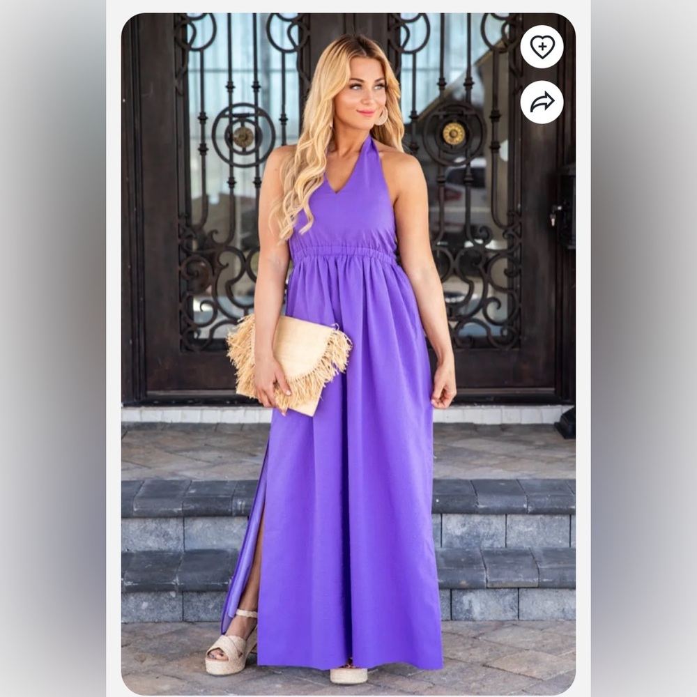 Pink Lily Textured Purple Dress